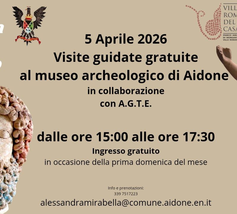 PARCO ARCHEOLOGICO DI MORGANTINA E VILLA ROMANA DEL CASALE: PASQUA AL MUSEO AD AIDONE CON VISITE GUIDATE GRATUITE IL 5 APRILE